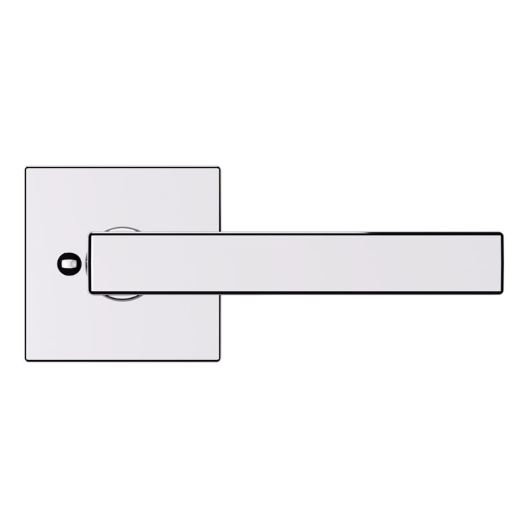 Polished Chrome Privacy Door Lever with Square Rose