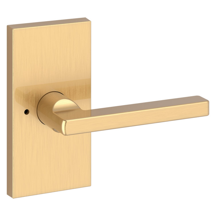 Satin Brass Straight Lever Privacy Door Handle