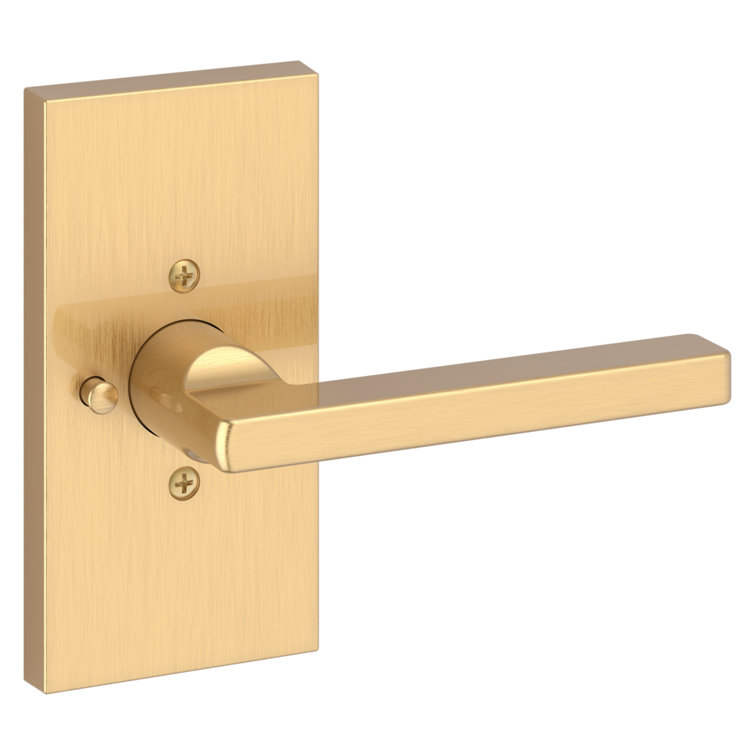 Satin Brass Straight Lever Privacy Door Handle