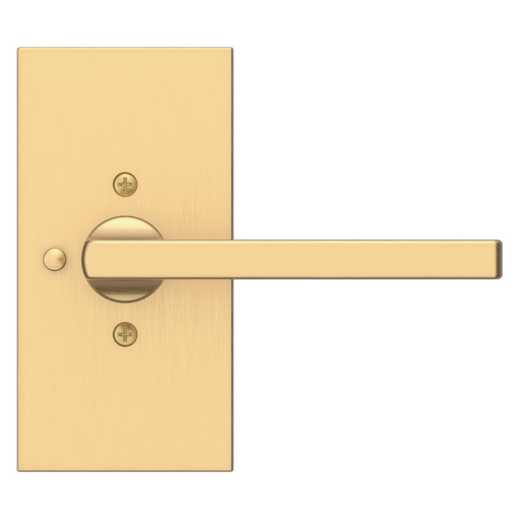 Satin Brass Straight Lever Privacy Door Handle