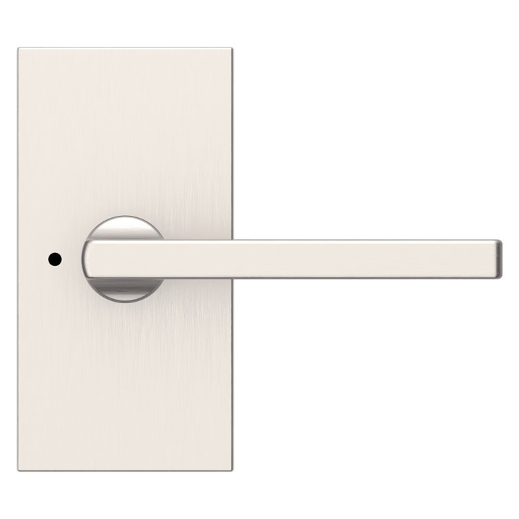 Satin Nickel Brass Privacy Door Lever with Square Corner Strike