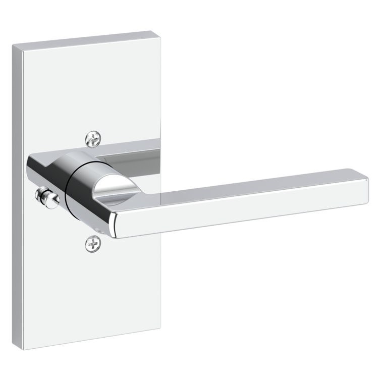 Satin Black Straight Lever Privacy Door Handle Set