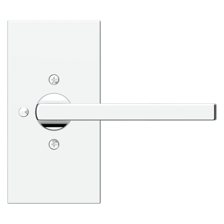 Satin Black Straight Lever Privacy Door Handle Set