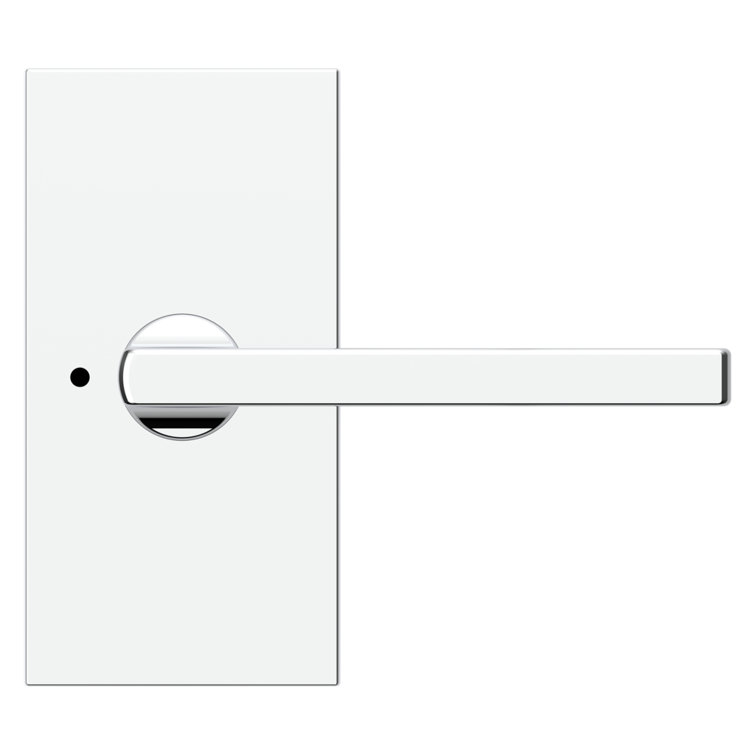Satin Black Straight Lever Privacy Door Handle Set