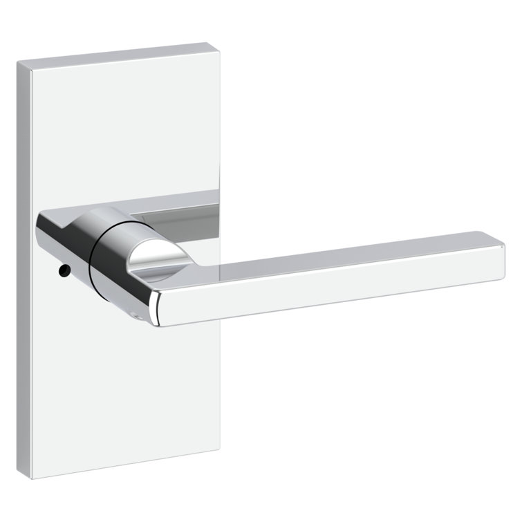 Satin Black Straight Lever Privacy Door Handle Set
