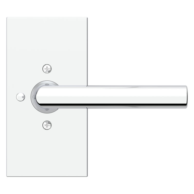 Satin Brass Straight Lever Privacy Door Handle Set