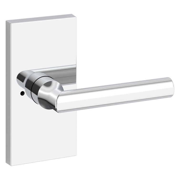 Satin Brass Straight Lever Privacy Door Handle Set