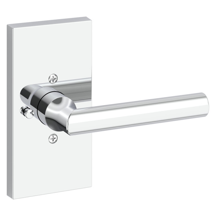 Satin Brass Straight Lever Privacy Door Handle Set