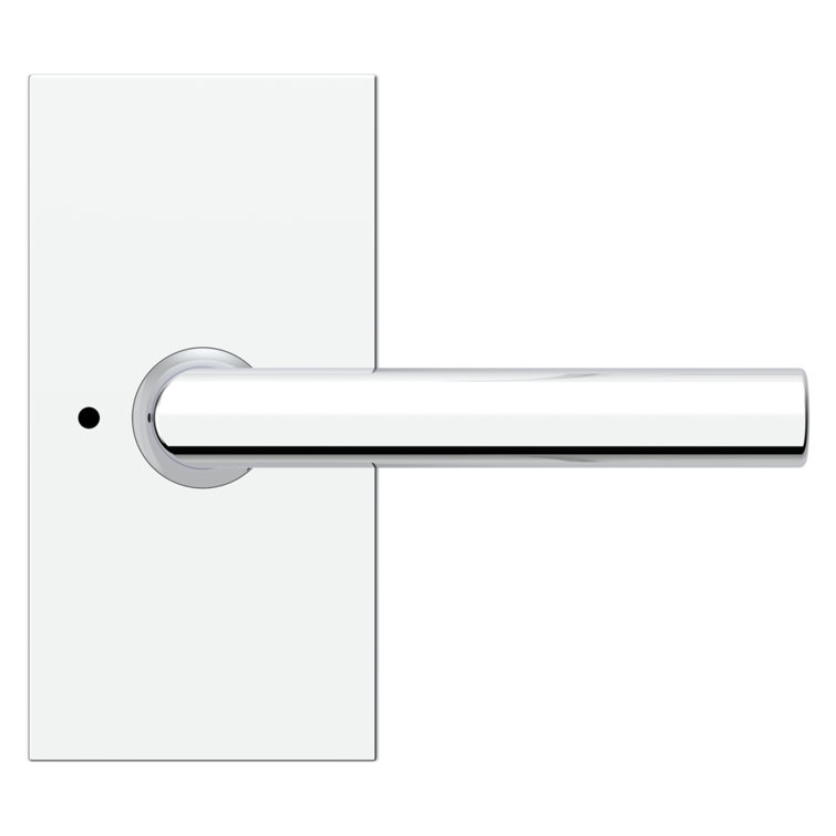 Satin Brass Straight Lever Privacy Door Handle Set