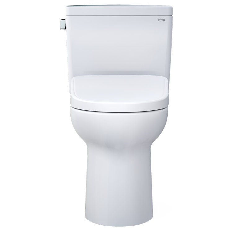 Cotton White High Efficiency Elongated Two-Piece Toilet with Bidet Seat