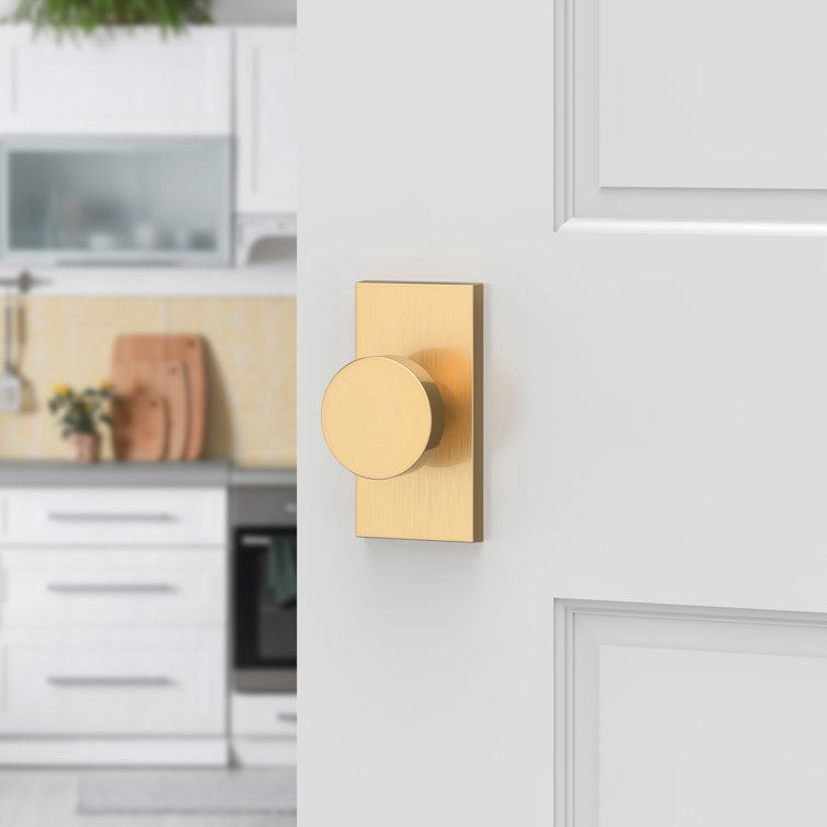 Satin Brass Flat Ball Passage Door Knob