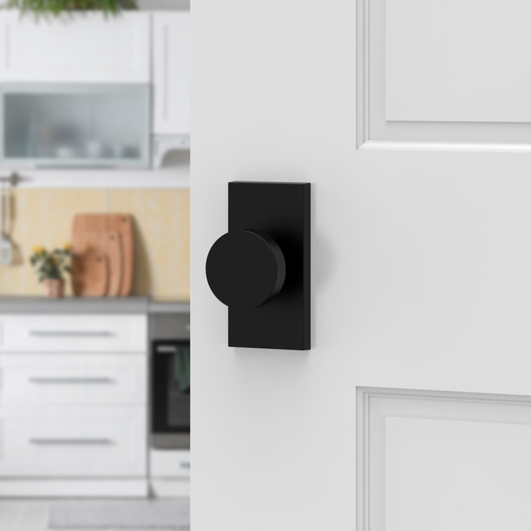 Satin Black Brass Flat Ball Passage Door Knob
