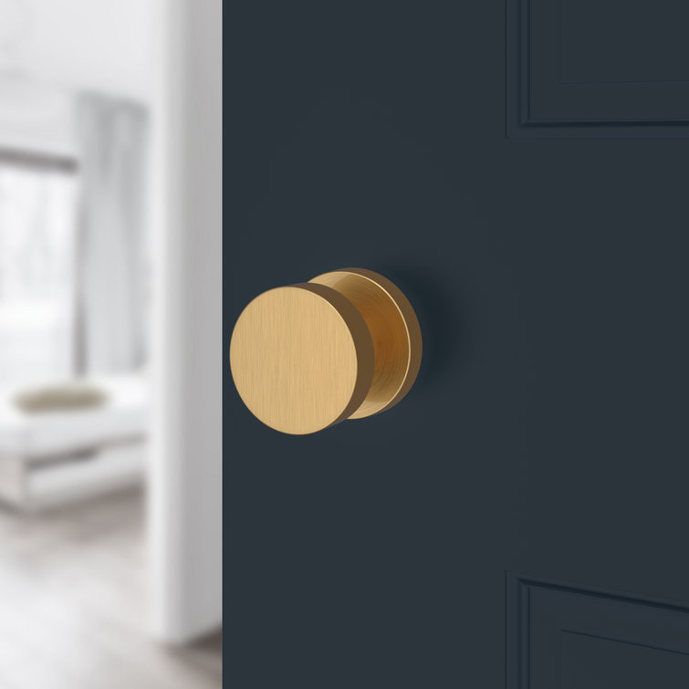 Satin Brass Contemporary Round Passage Door Knob