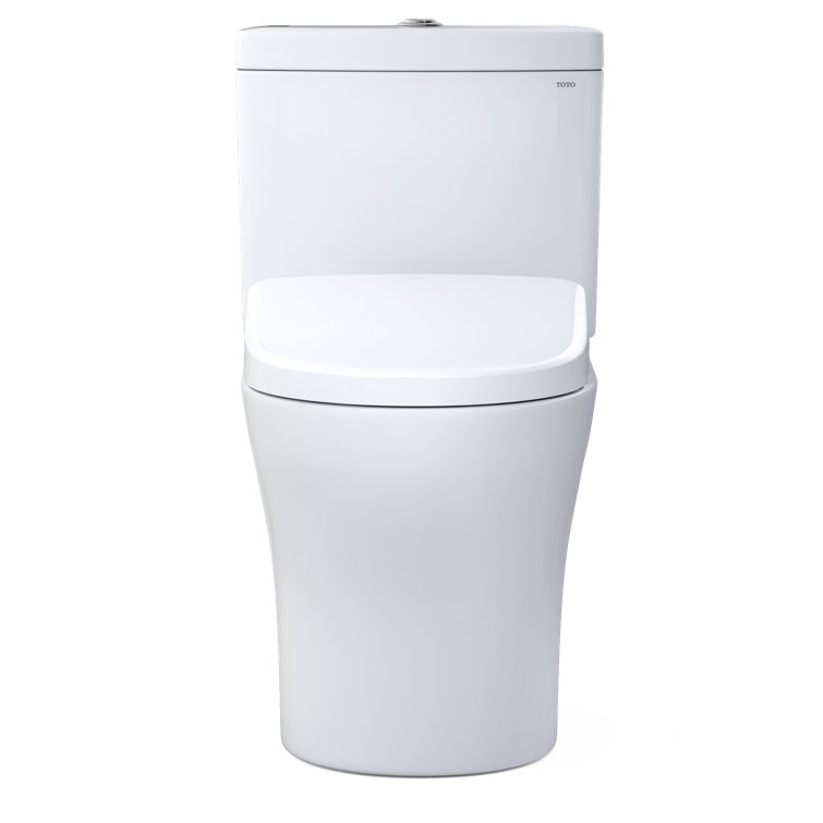 Cotton White Elongated Two-Piece Dual Flush Toilet with Bidet Seat