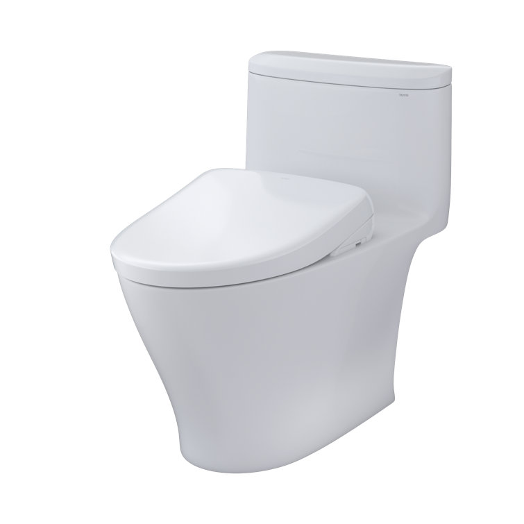 Nexus White Elongated One-Piece High Efficiency Toilet with Bidet Seat