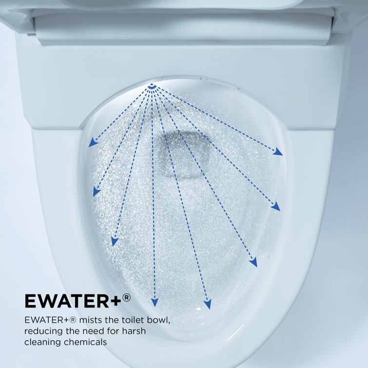 Cotton White Elongated Dual Flush Macerating Toilet with Bidet