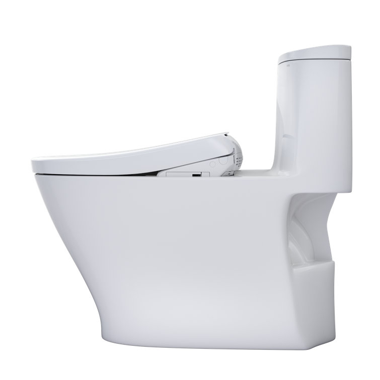 Nexus White Elongated One-Piece High Efficiency Toilet with Bidet Seat