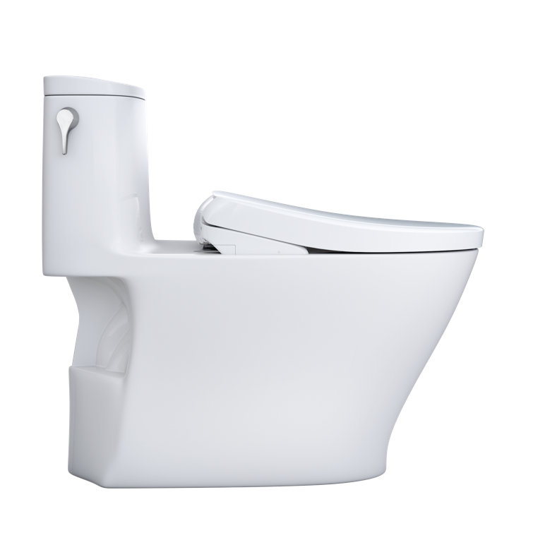 Nexus White Elongated One-Piece High Efficiency Toilet with Bidet Seat