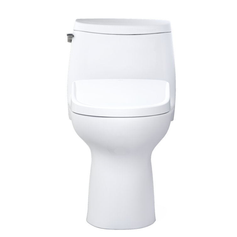 Cotton White High Efficiency Elongated One-Piece Toilet with Bidet
