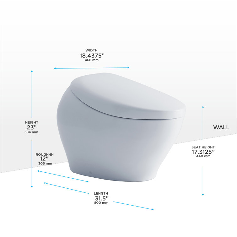 White Ceramic Dual Flush Elongated Bidet Toilet