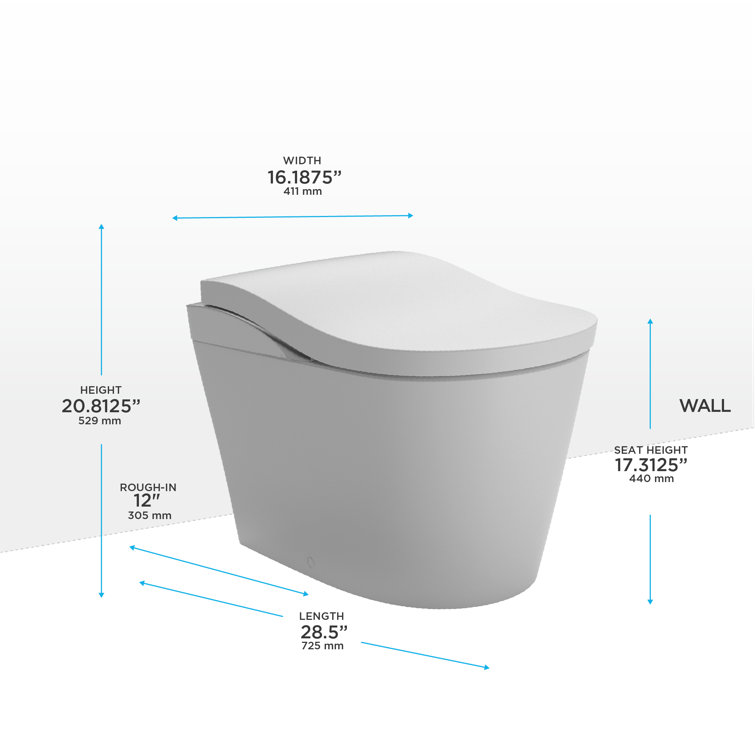 Cotton White High Efficiency Dual Flush Macerating Toilet