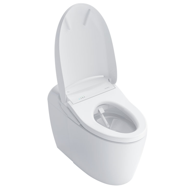 High Efficiency White Ceramic Dual Flush Elongated Toilet with Bidet