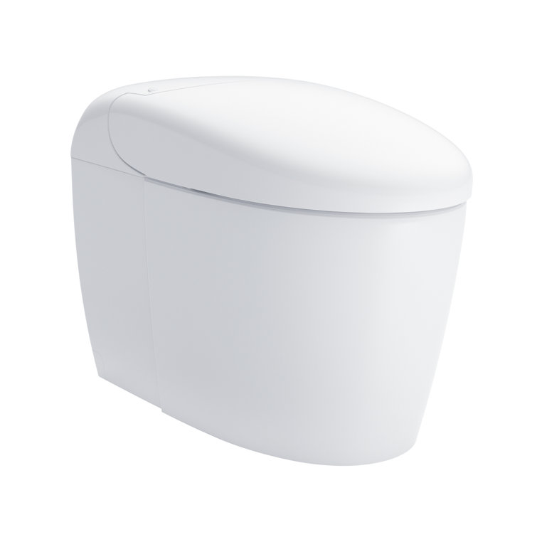 High Efficiency White Ceramic Dual Flush Elongated Toilet with Bidet