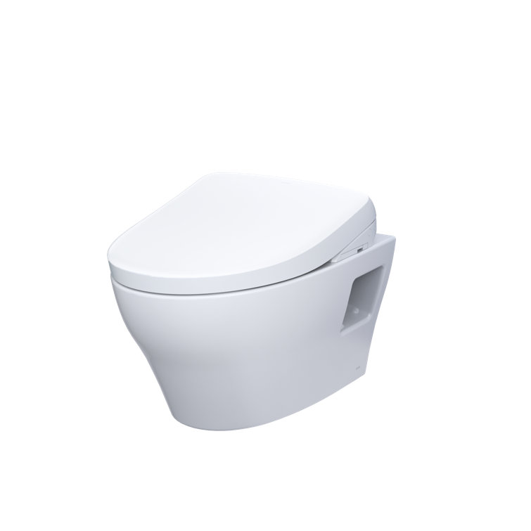 White Elongated Wall-Mounted Dual Flush High Efficiency Toilet