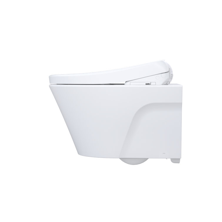Cotton White Wall-Mounted Elongated Dual Flush Toilet