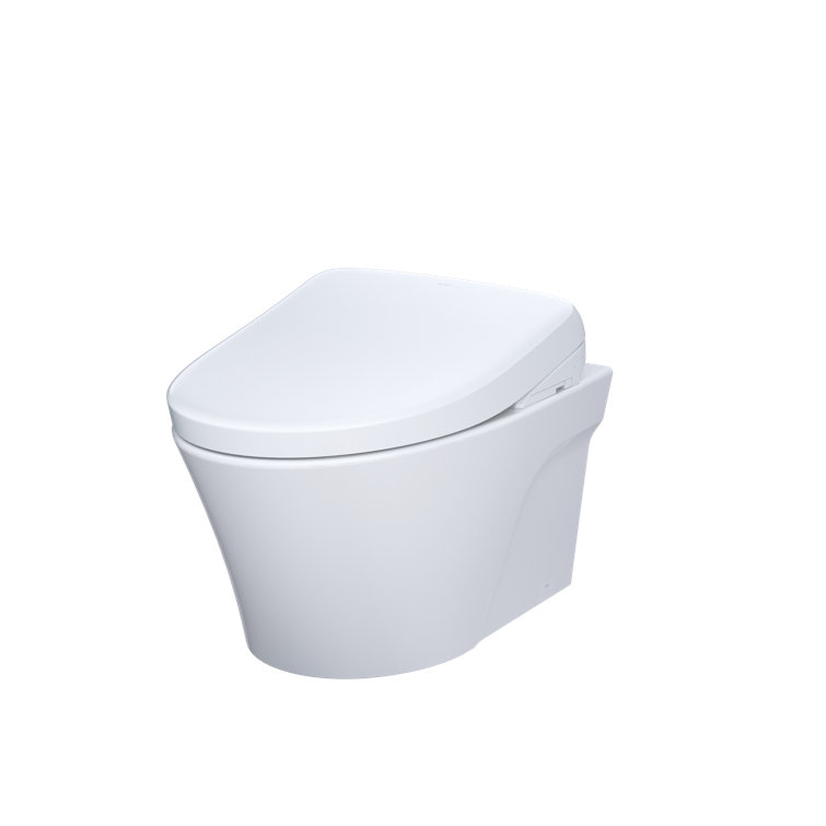 Cotton White Wall-Mounted Elongated Dual Flush Toilet