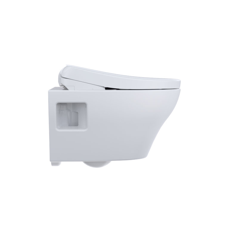 White Elongated Wall-Mounted Dual Flush High Efficiency Toilet