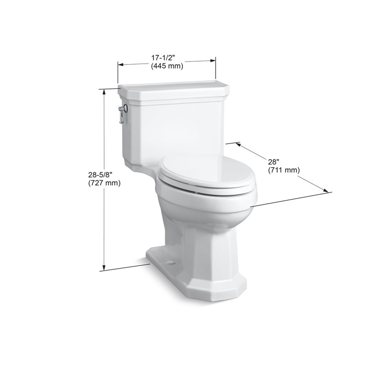 White High Efficiency Elongated One-Piece Toilet