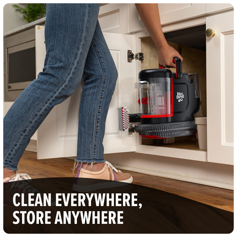 Compact Black and Red Bagless Spot Cleaner for Pets