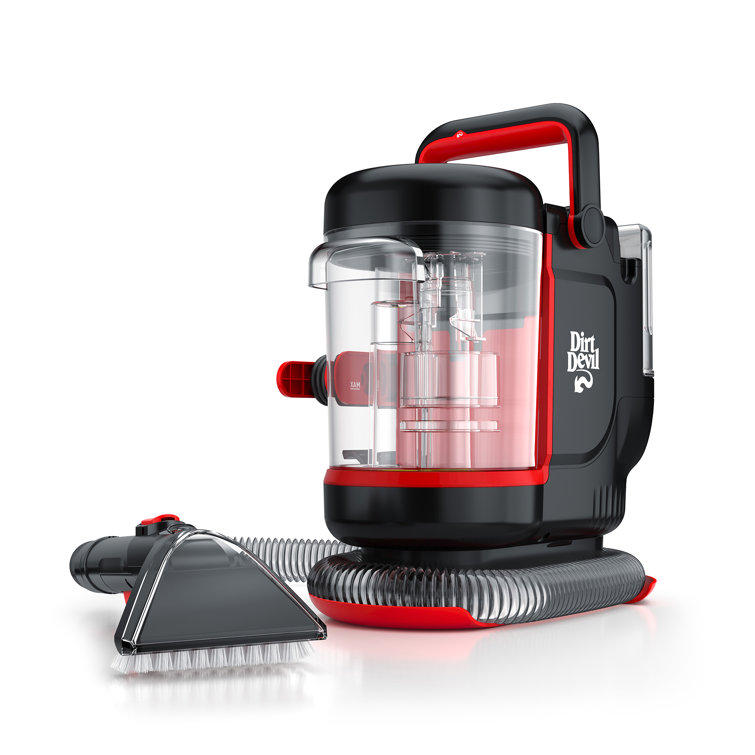 Compact Black and Red Bagless Spot Cleaner for Pets
