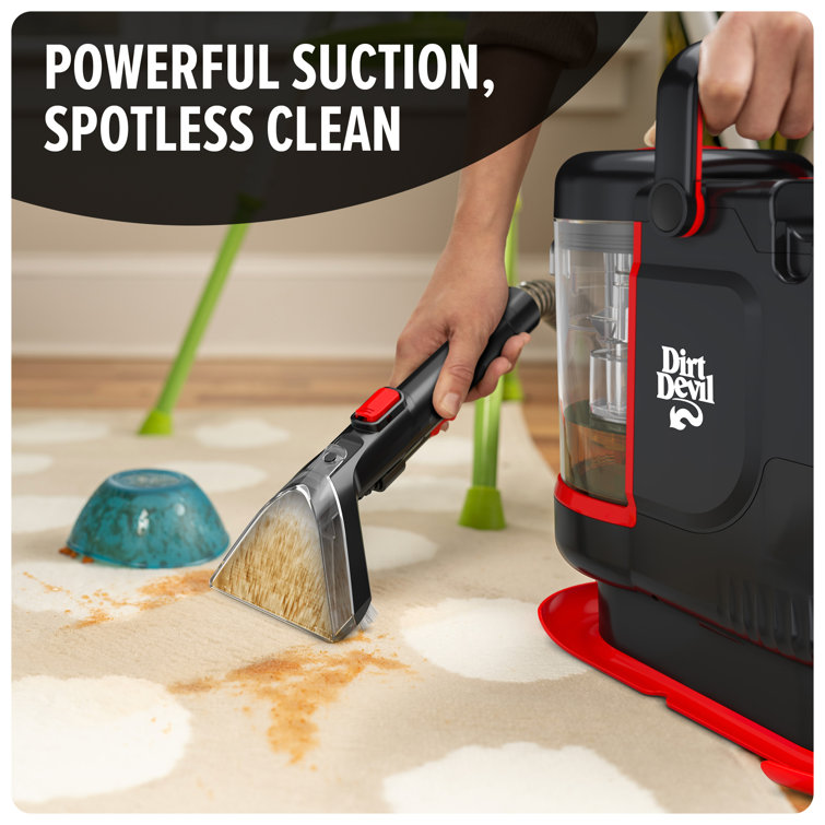 Compact Black and Red Bagless Spot Cleaner for Pets