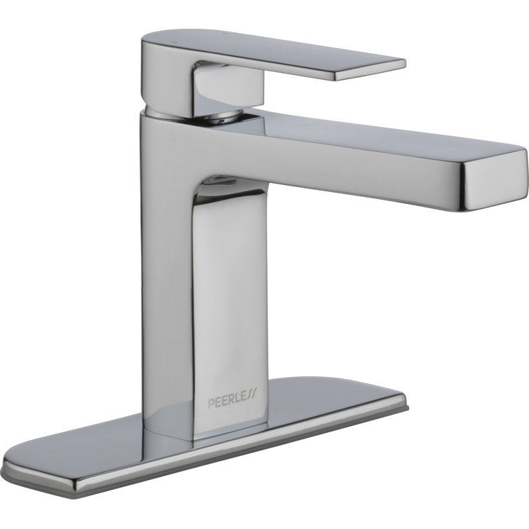 Xander Chrome Single Handle Bathroom Faucet with Deck Plate