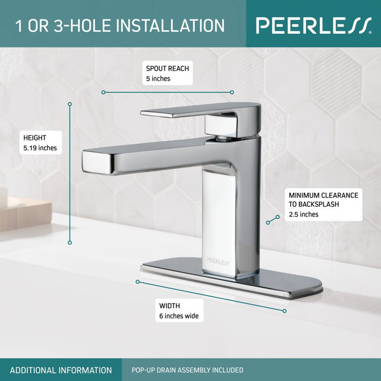 Xander Chrome Single Handle Bathroom Faucet with Deck Plate