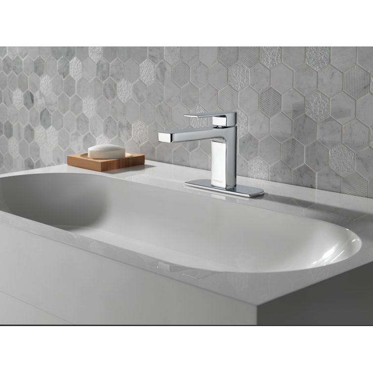 Xander Chrome Single Handle Bathroom Faucet with Deck Plate