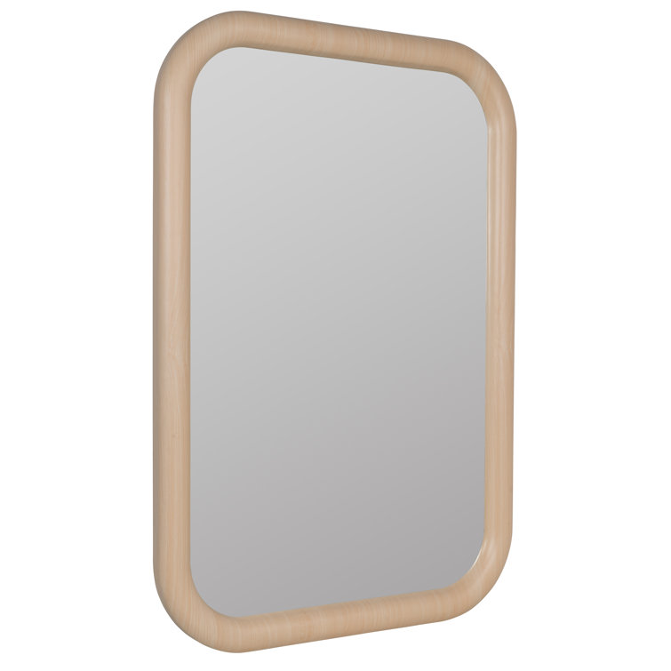 Natural Oak Rounded Rectangular Wall Mirror, 39.5" x 27.75"