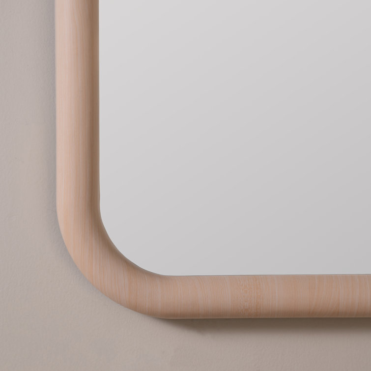 Natural Oak Rounded Rectangular Wall Mirror, 39.5" x 27.75"