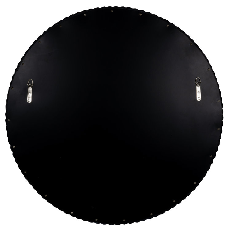 Eva White Round Resin Framed Wall Mirror