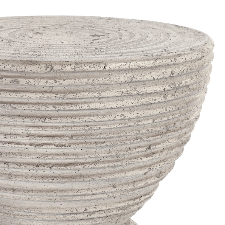 Gray Concrete Hourglass Outdoor Side Table