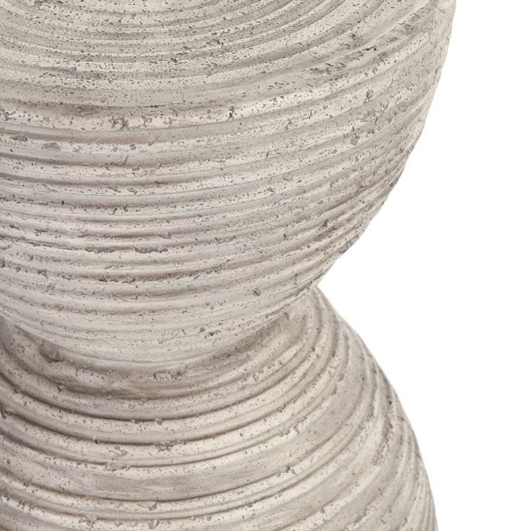 Gray Concrete Hourglass Outdoor Side Table