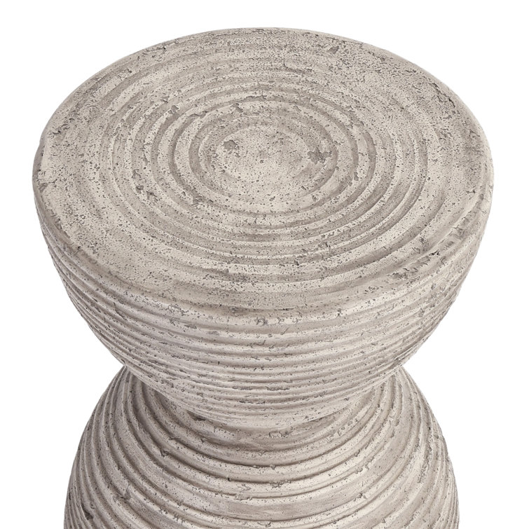 Gray Concrete Hourglass Outdoor Side Table