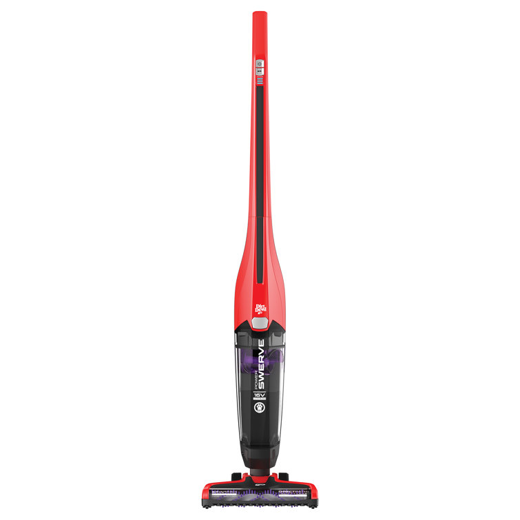 Red Cordless Bagless Stick Vacuum for Pets with Plastic Handle