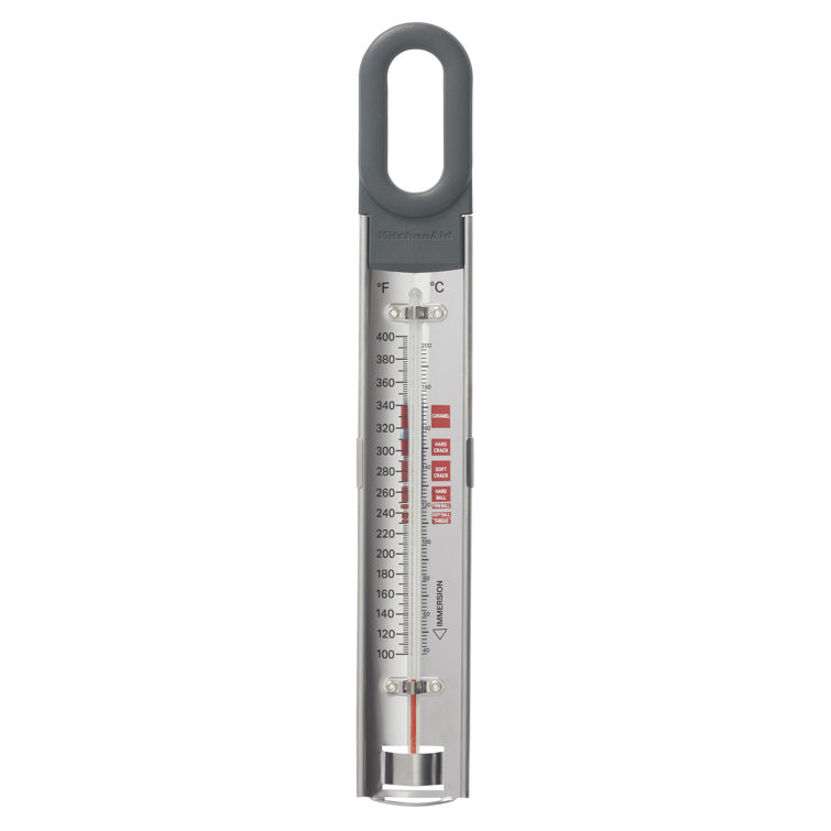 Charcoal Gray Stainless Steel Candy and Deep Fry Thermometer