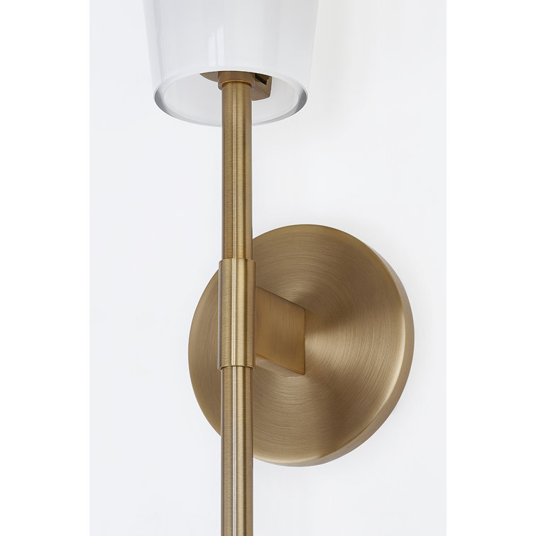 Patina Brass and Glass Dimmable Wall Sconce
