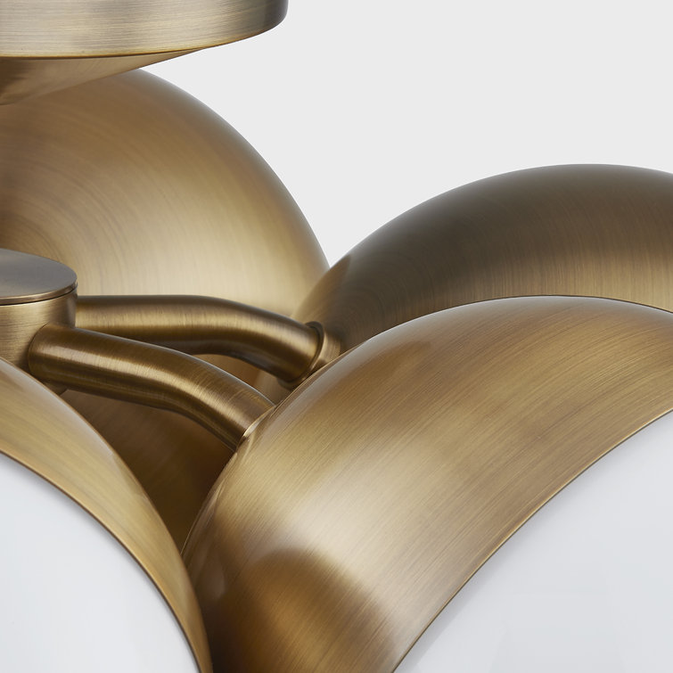 Patina Brass Globe Semi-Flush Mount with Glass Shades