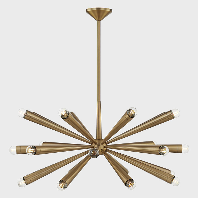 Patina Brass 24-Light Sputnik Chandelier