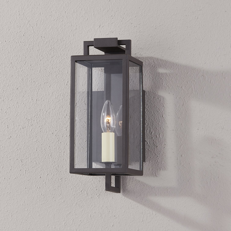 Textured Bronze and Clear Glass Outdoor Wall Sconce
